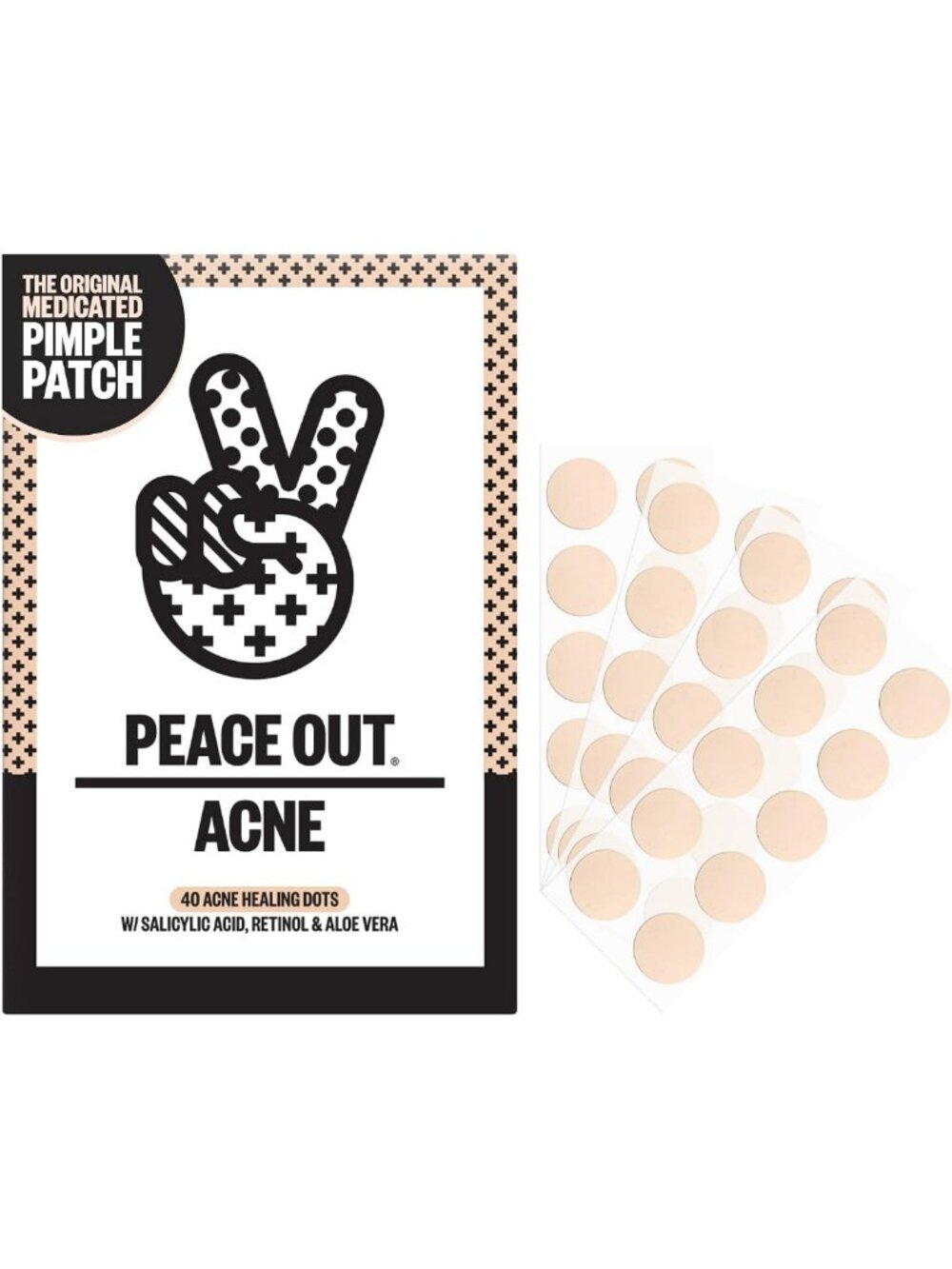 Acne Healing Dots - Medicated Hydrocolloid Pimple Patches (40 Count) for Clear